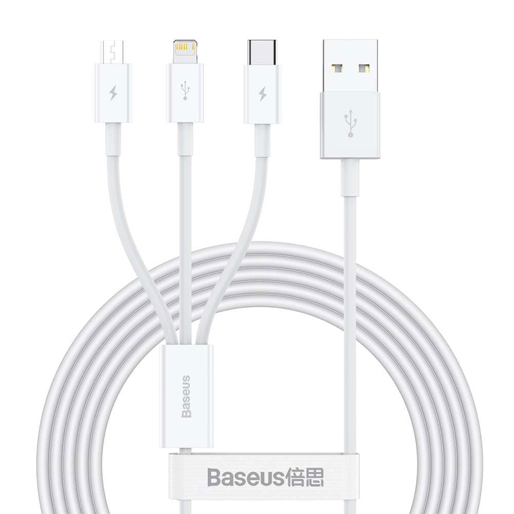 Baseus 3-in-1 oplaadkabel USB - Lightning + USB-C + microUSB 1,5 m 3,5A