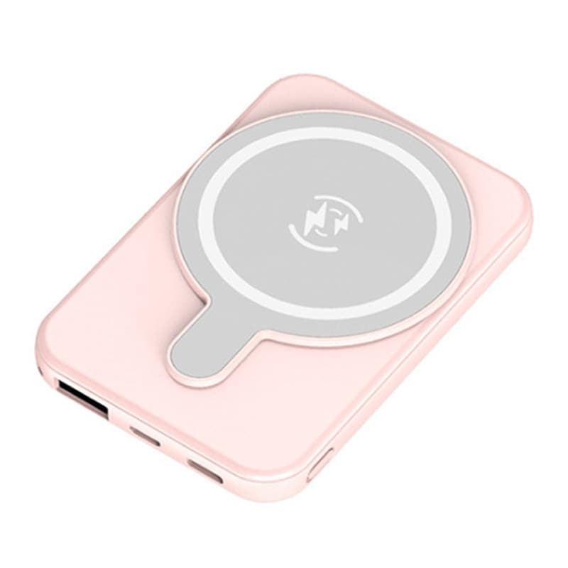 Powerbank met draadloos opladen Mag Safe 5000mAh - Roze