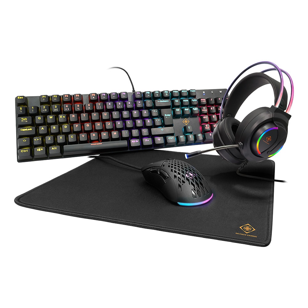 Deltaco Gaming Gaming kit met toetsenbord, headset, muis & muismat