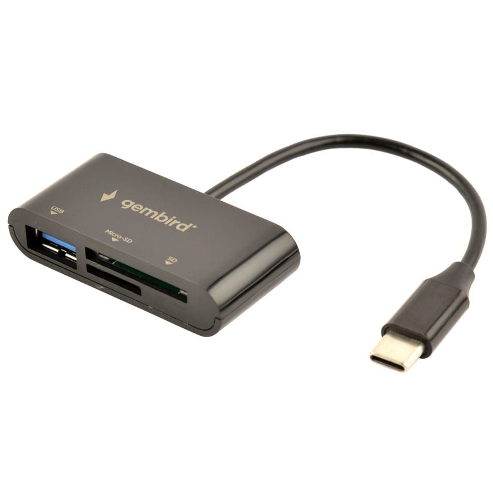 Geheugenkaartlezer USB-C naar SD / MicrosSD + USB