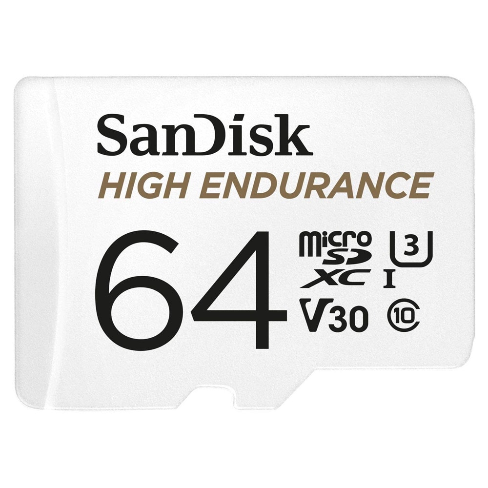 SanDisk microSDXC klasse 10 UHS-I U3 V30 64GB met hoog uithoudingsvermogen