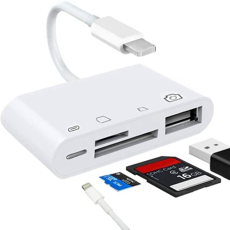 Lightning naar geheugenkaartlezer + USB & Lightning