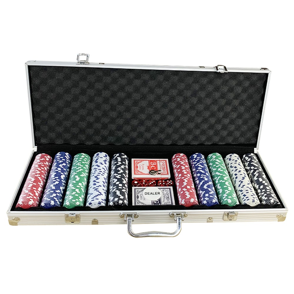 500-chip pokerset met aluminium koffer