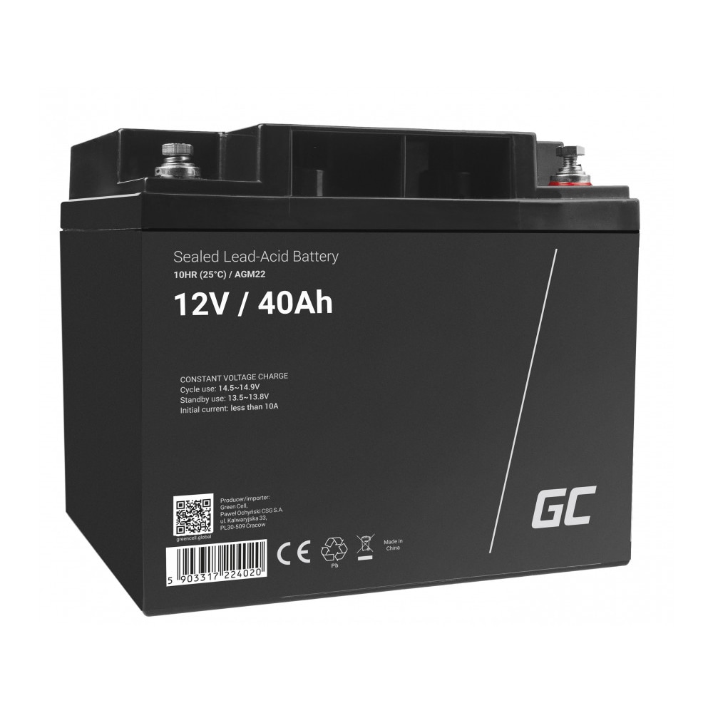 Groene cel AGM accu 12V 40Ah