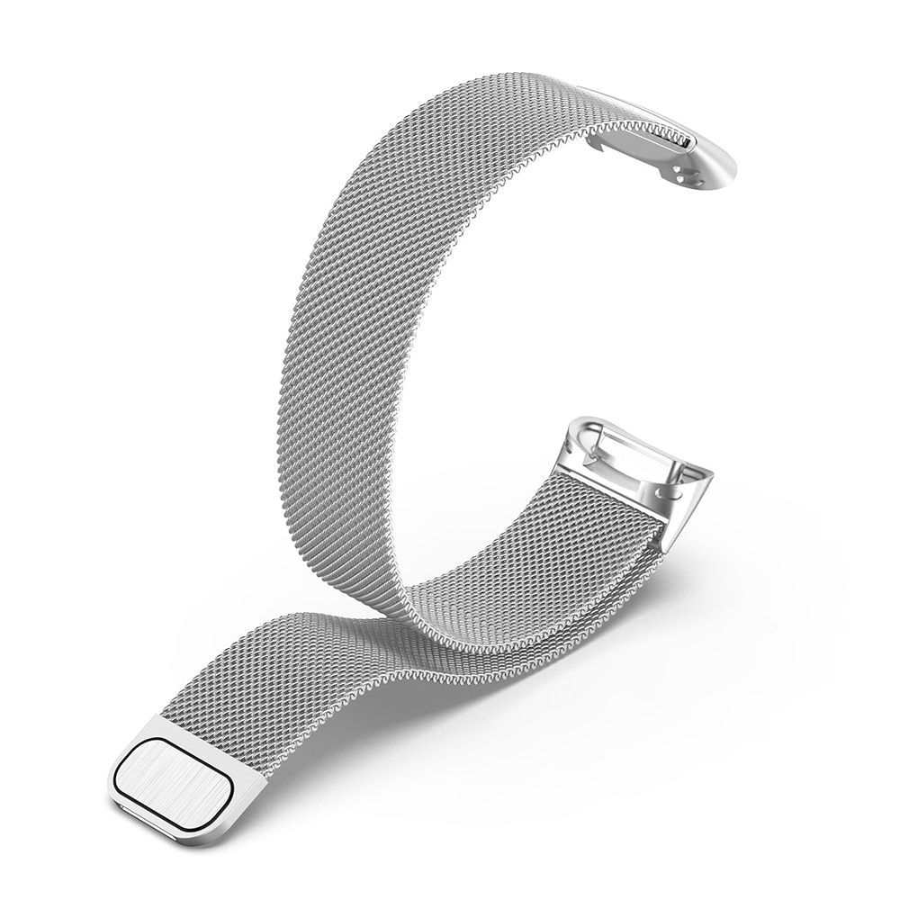 Milanese lus polsband voor Fitbit Charge 5 / 6- Zilver